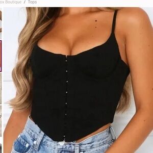 NWOT White Fox Unapologetic Ribbed Black Bustier Size XS